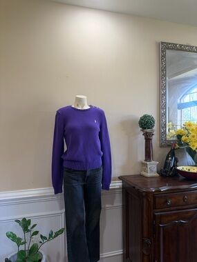 Ralph Lauren Sport Purple Knit Crewneck Sweater